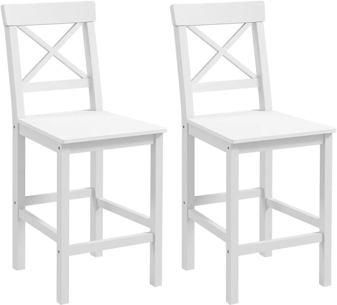 HOMCOM-Barkruk-Dennenhout-41x46x97,5cm-Wit