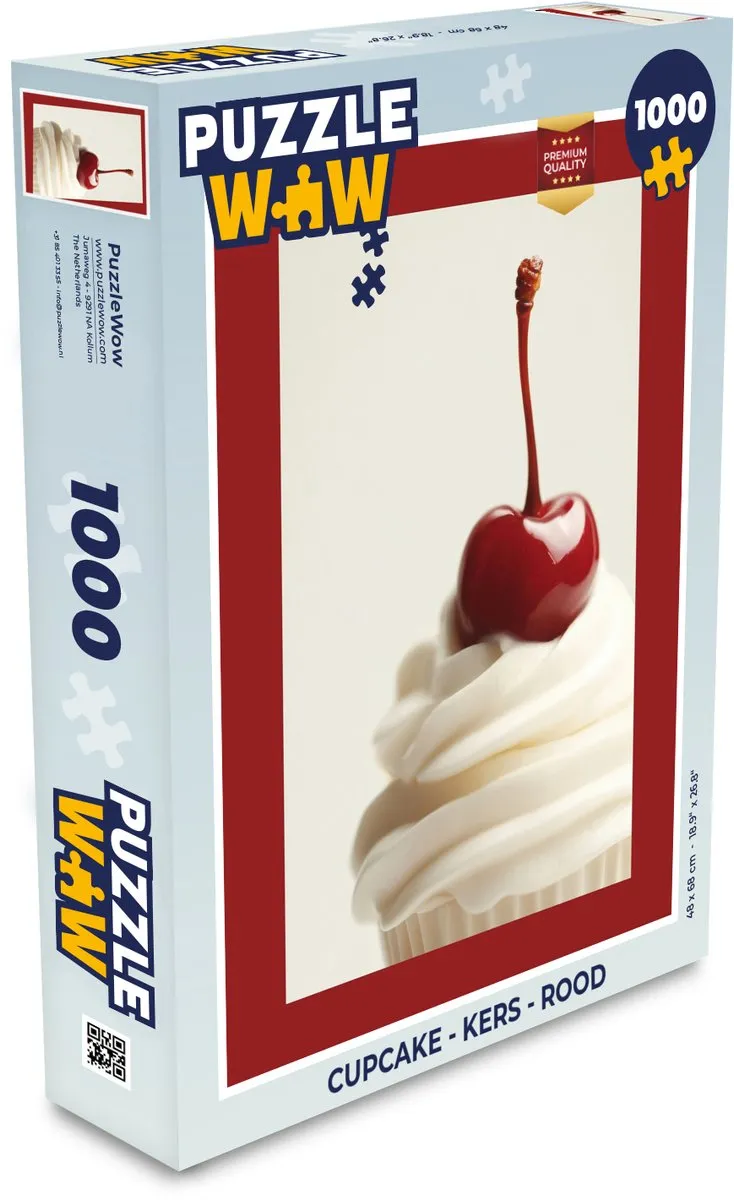 PuzzleWow Cupcake Legpuzzel 1000 Stuks - Rood