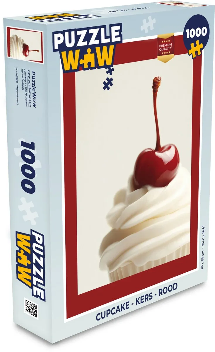 PuzzleWow Cupcake Legpuzzel 1000 Stuks - Rood