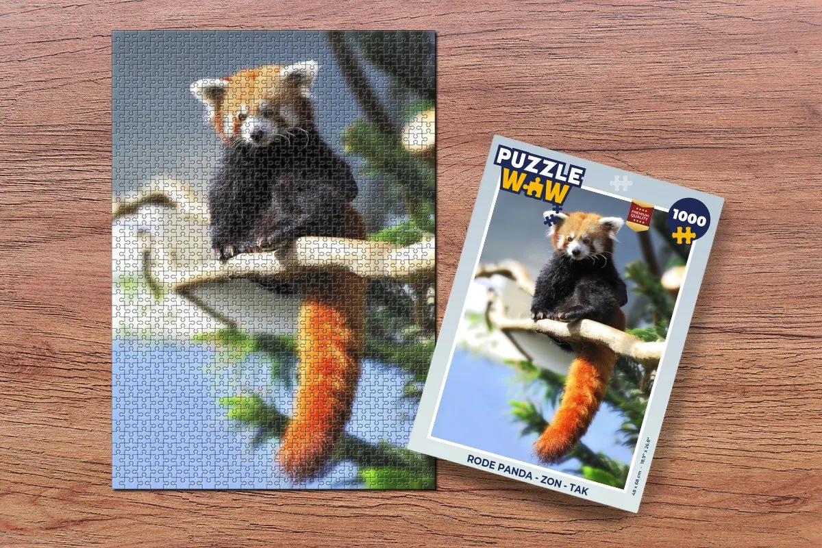PuzzleWow Rode Panda Legpuzzel 1000 Stuks - Multicolor
