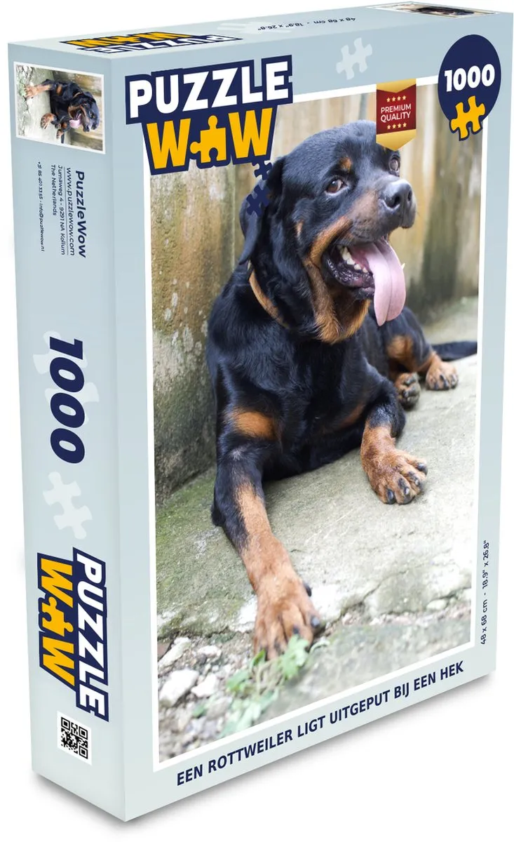 PuzzleWow Rottweiler Legpuzzel 1000 Stuks