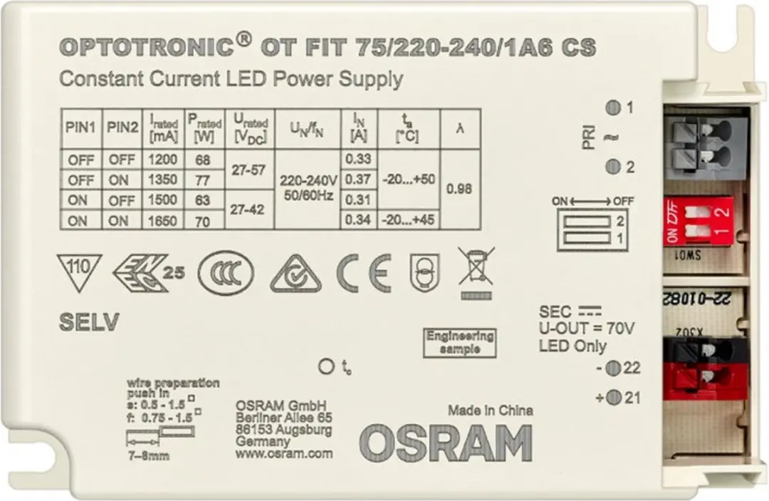 Osram Optotronic OT FIT 75 LED Driver 1200mA