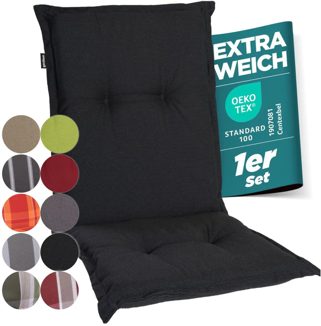 Madison Tuinstoelkussen Lage rug 105x50 cm Rib black