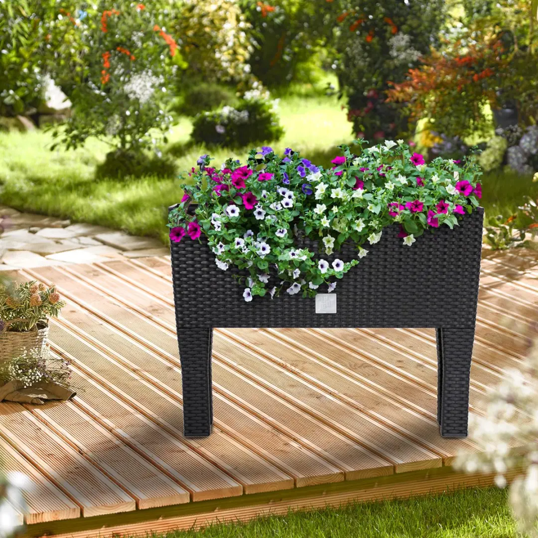 Deuba Plantenbak 2 Stuks 60x25x46cm Antraciet - afbeelding 5 van 6