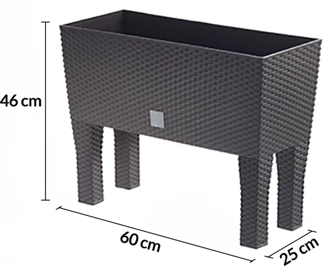 Deuba Plantenbak 2 Stuks 60x25x46cm Antraciet - afbeelding 4 van 6