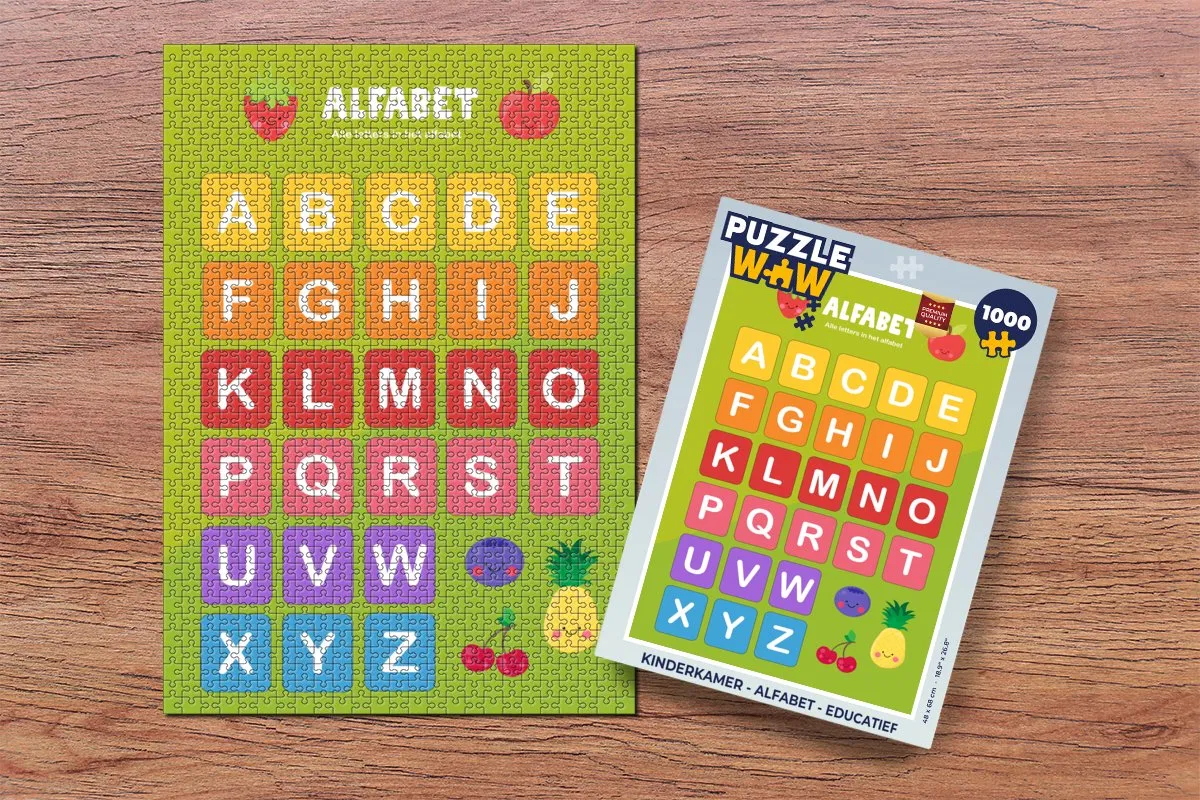 PuzzleWow Alfabet Puzzel 1000 Stuks - Multicolor