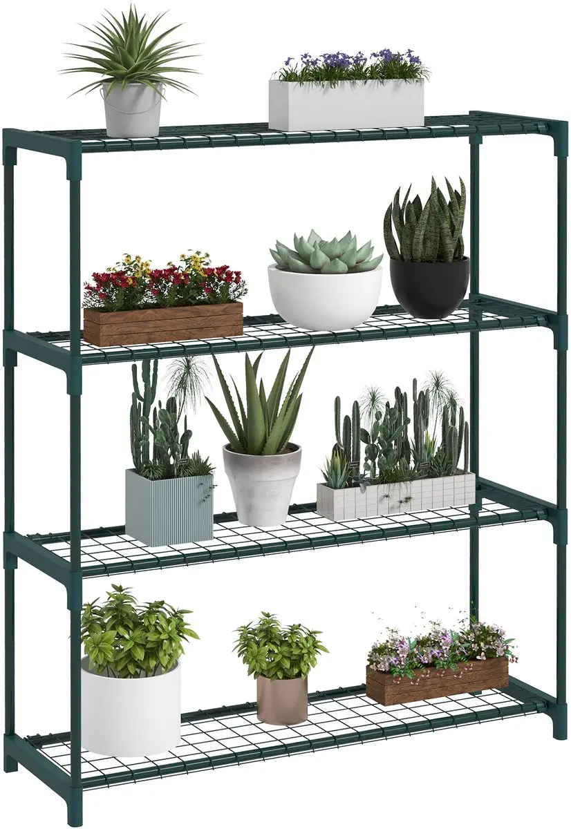 Outsunny Plantenstandaard met 4 niveaus van staal