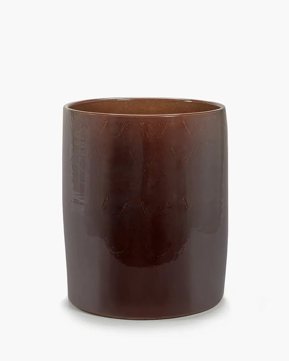 Serax Vincent Van Duysen Vaso 08 bloempot D22cm H49cm donkerbruin