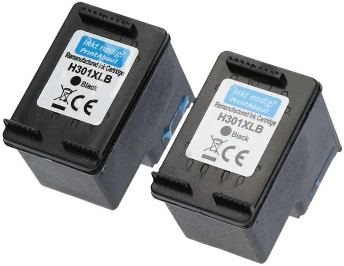 PrintAbout HP 301XL Alternatief D8J45AE Inktcartridge - Zwart 2-pack