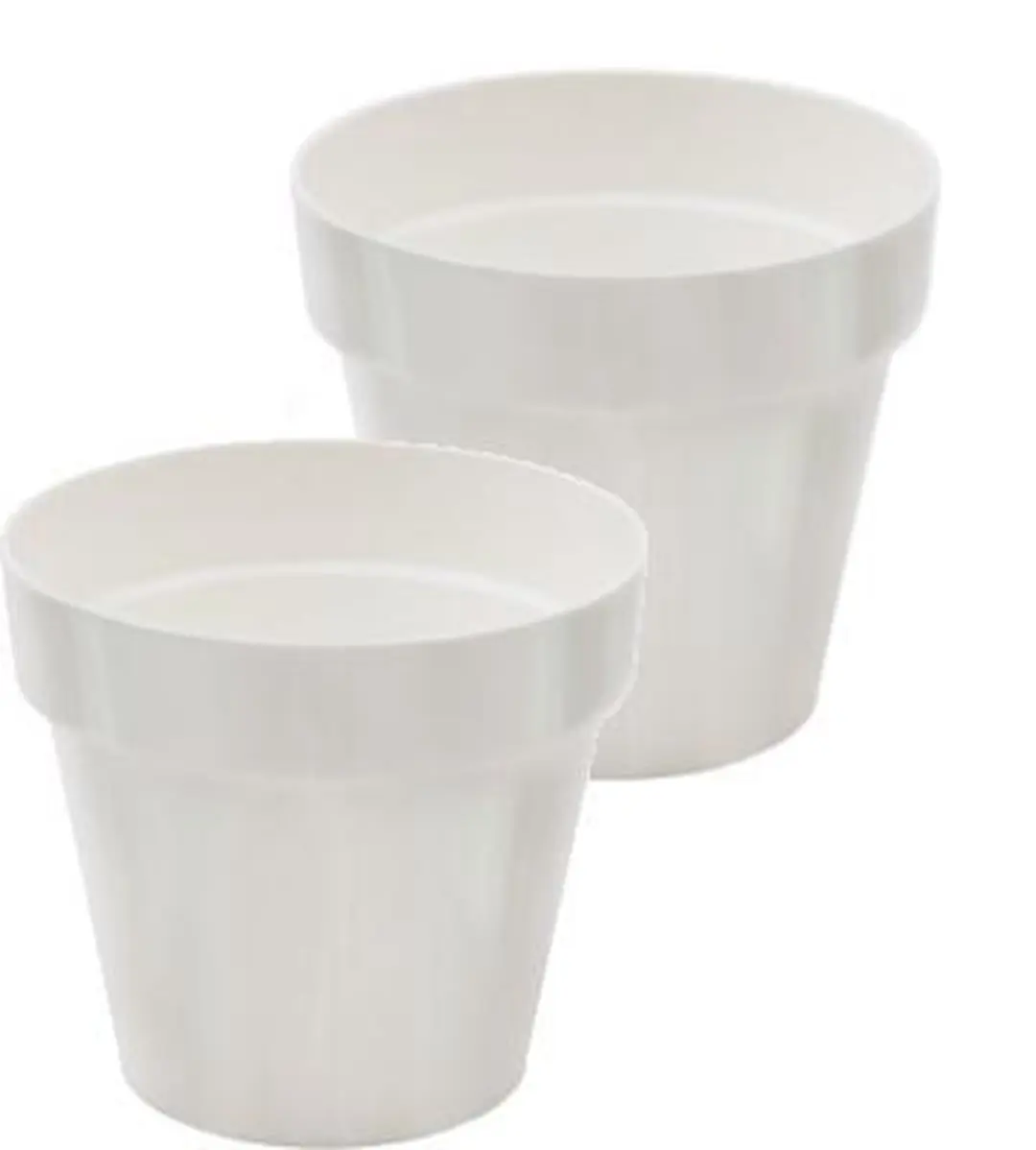 Bloempot Rond Cube Shine 25cm WIT Prosperplast / 2 STUKS ! /