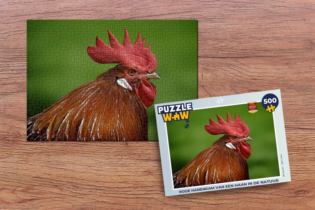 PuzzleWow Legpuzzel Rode Hanenkam 500 Stuks - Multicolor