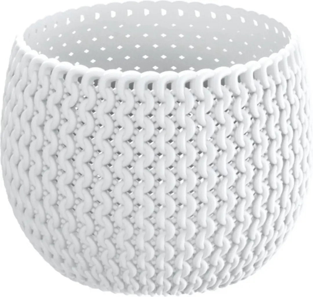 Plantenpot/bloempot kunststof dia 14,5 cm en hoogte 11 cm in het parel wit voor
