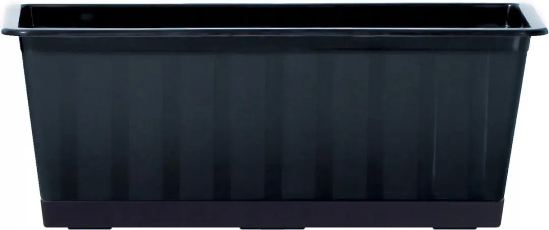 Prosperplast Plantenbak/bloembak/balkonbak Agro - antraciet - kunststof - 40 x 18 x 14 cm