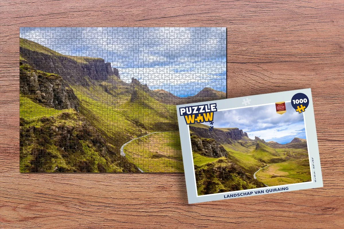 PuzzleWow Landschap van Quiraing Legpuzzel 1000 Stuks - Multicolor