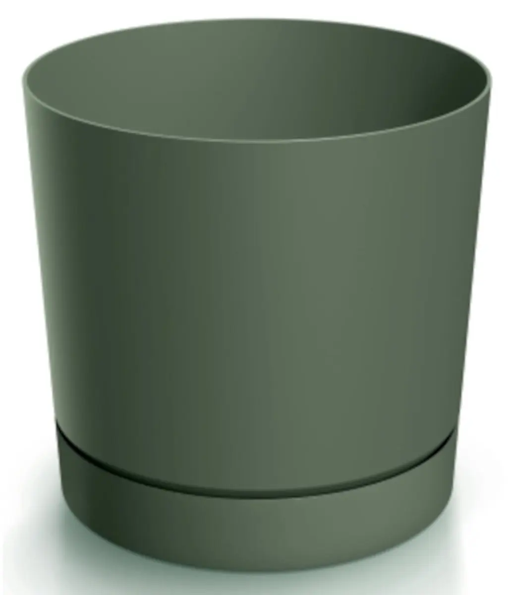 Pot met schotel, groen, pijnboom, 13 cm Tubo