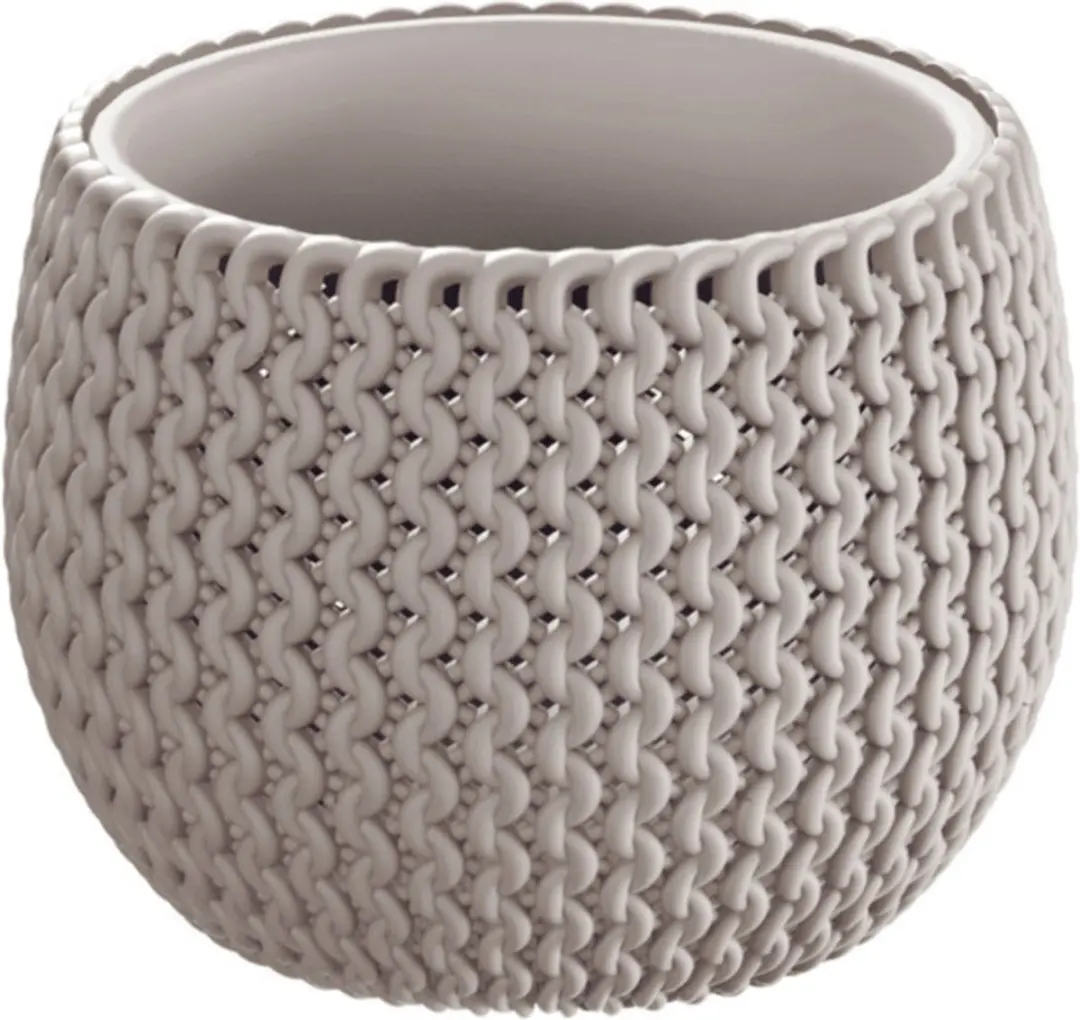 Prosperplast Bloempot Splofy - taupe - 1400 ml - D18 cm - Tuin - Buiten - Binnen - kunststof