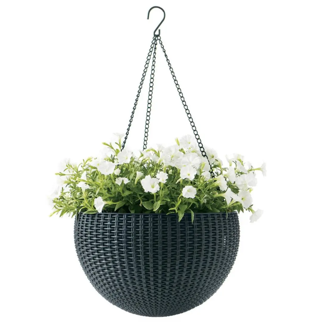 Keter Sphere Planter Hangpot 35cm - 8.6L Antraciet - afbeelding 2 van 6