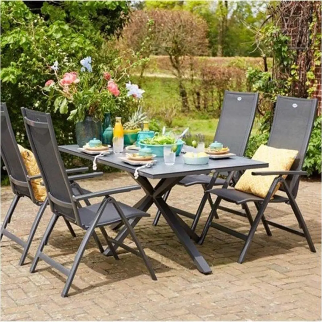 Hartman Aruba Aluminium Tuinstoel - Antraciet Verstelbaar - afbeelding 6 van 6