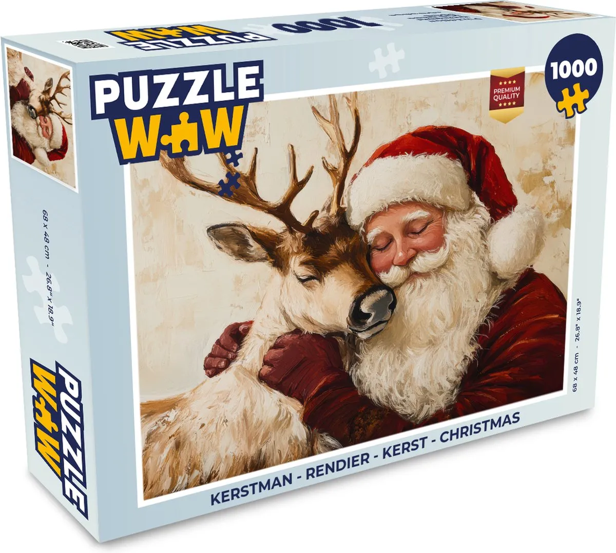PuzzleWow Kerstman & Rendier Puzzel 1000 Stuks
