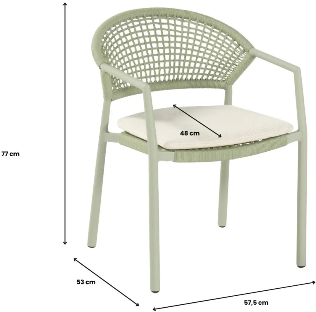 Hartman Taragona Dining Stoel - Soft Green - afbeelding 2 van 6