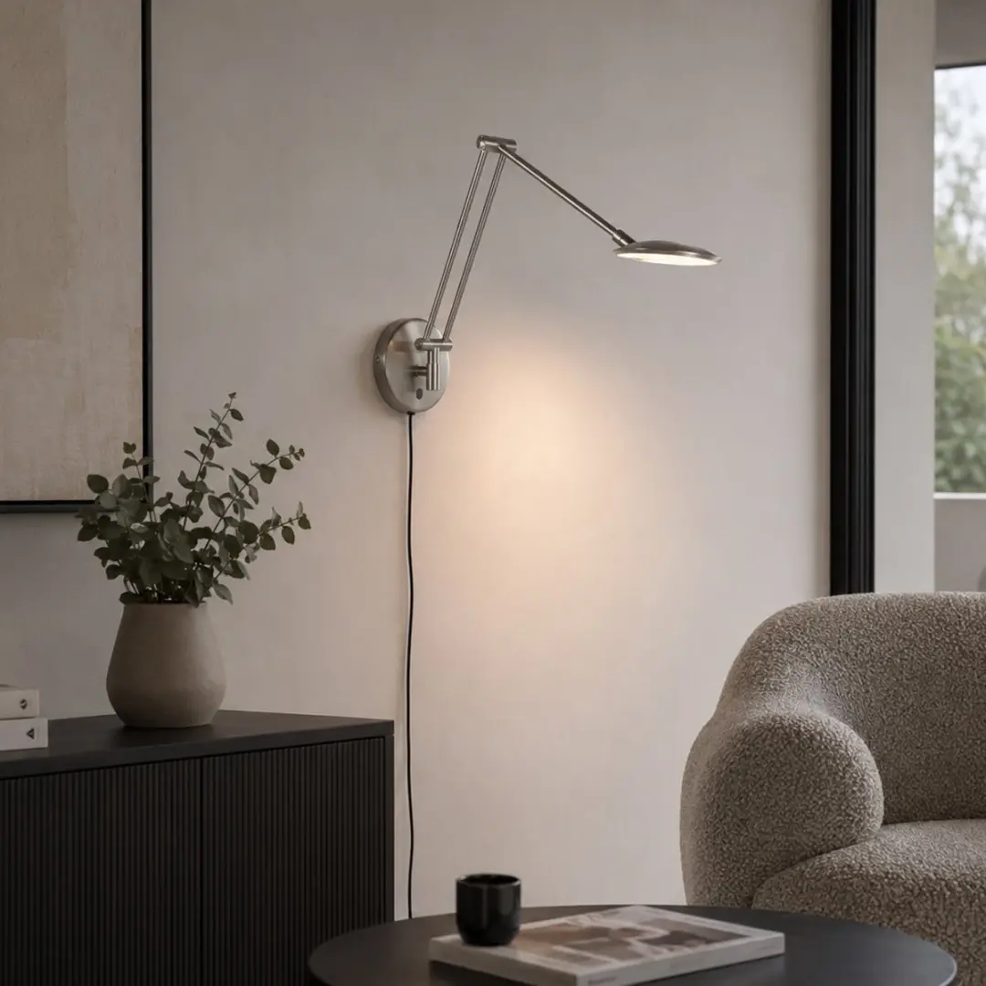 Steinhauer Zenith 2 LED Wandlamp - 8W - Staal - afbeelding 6 van 6