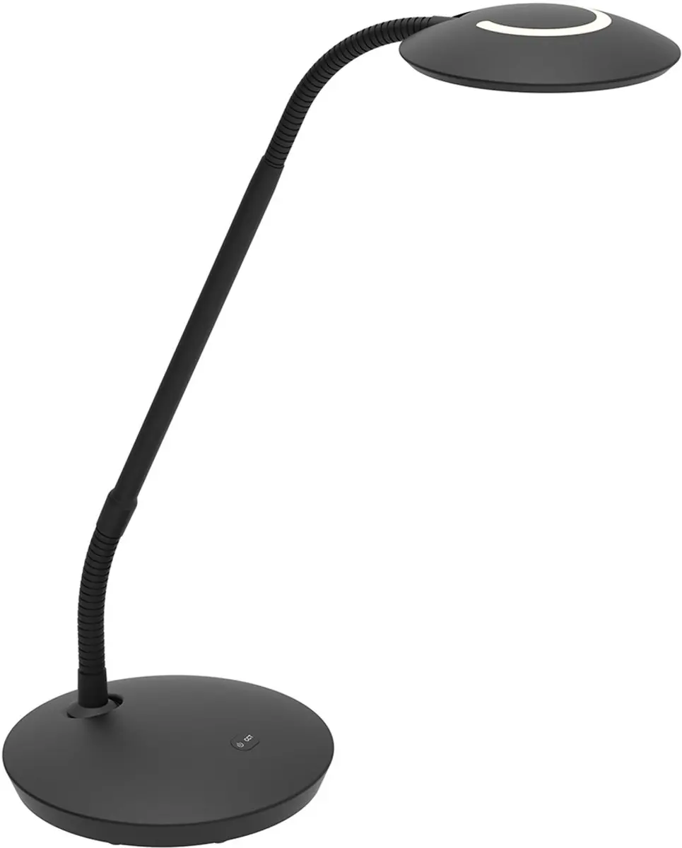 Zwarte tafellamp Zenith 2 4397ZW modern verstelbaar in kunststof en metaal, armf