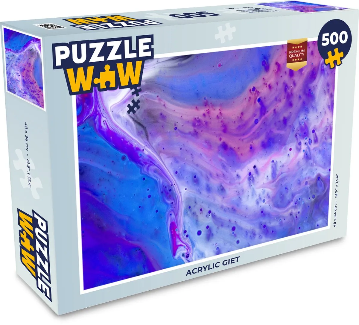 PuzzleWow Acrylic Giet Legpuzzel 500 Stuks - Multicolor