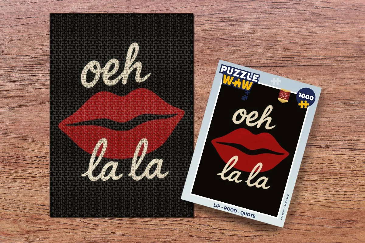 PuzzleWow Lip Quote Legpuzzel 1000 Stuks - Rood