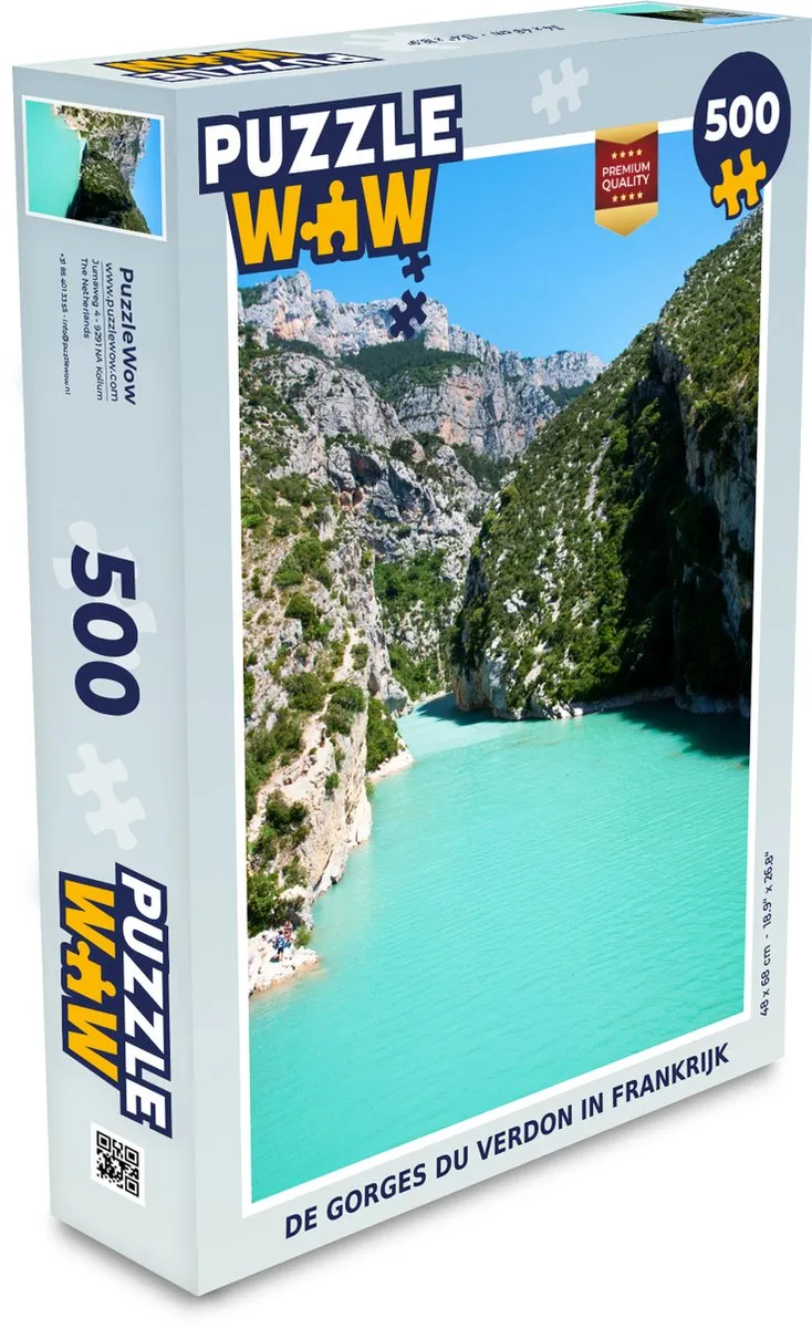PuzzleWow Legpuzzel De Gorges du Verdon Frankrijk 500 Stuks