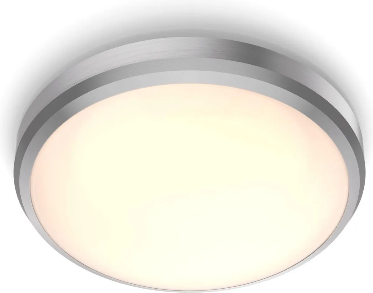 Philips Doris Badkamerplafonnière 6W - Ø22cm - Nikkel