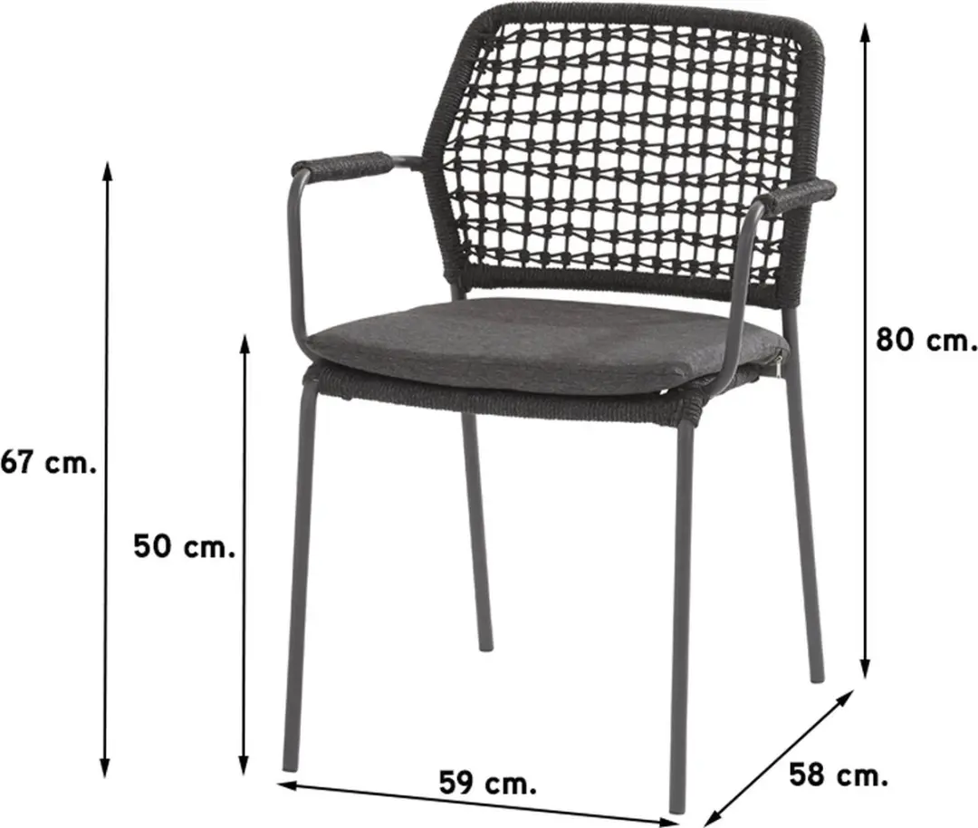 4 Seasons Outdoor Taste Barista Tuinstoel Antraciet - afbeelding 5 van 6
