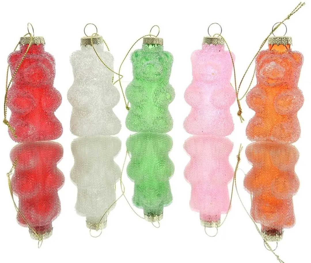 Kersthanger Gummy beer glas 8cm 5 stuks