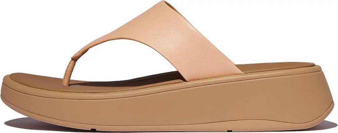 FitFlop Dames teenslippers F-Mode leren platte teenslippers met teenband FW4