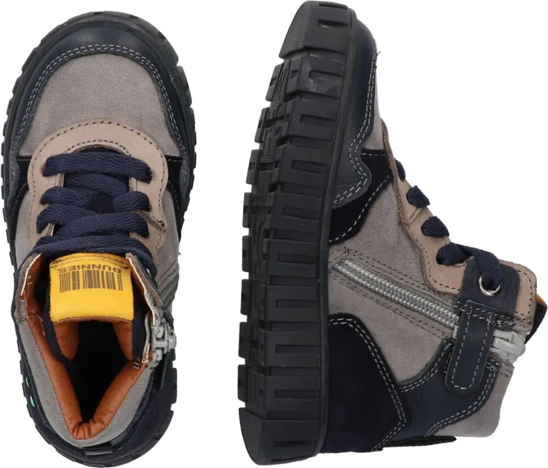 Bink Bont Hoge Sneakers Jongens - Donkerblauw Grijs - afbeelding 4 van 6