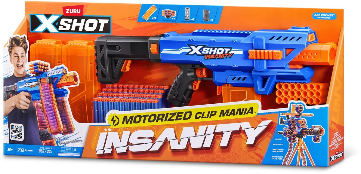 XSHOT Insanity Clip Mania Zuru - 72 Dartpijlen - Meerkleurig