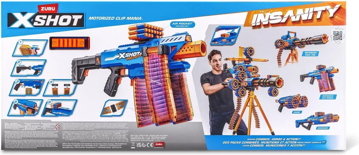XSHOT Insanity Clip Mania Zuru - 72 Dartpijlen - Meerkleurig