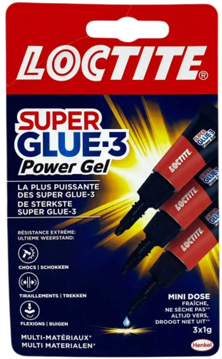 Loctite Power Gel Flexi Secondelijm 3x1g