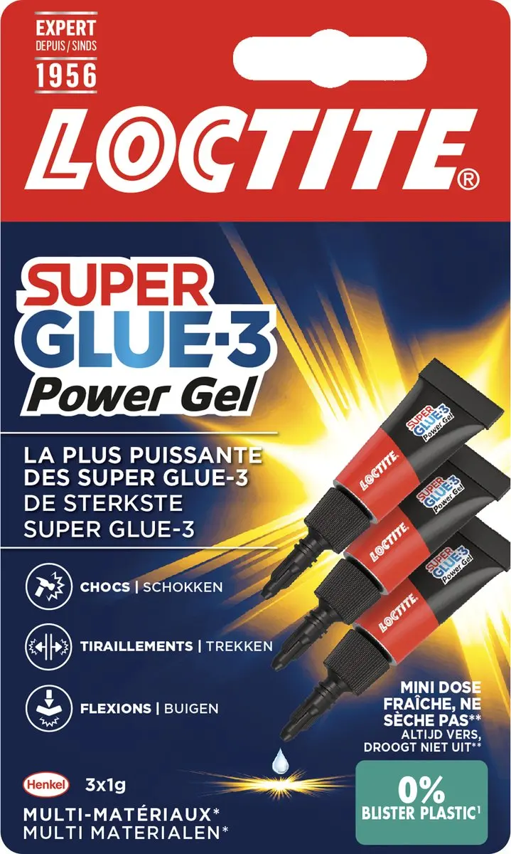 Loctite Power Gel Flexi Secondelijm 3x1g - afbeelding 2 van 6