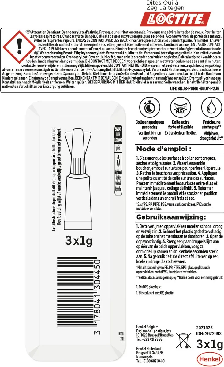 Loctite Power Gel Flexi Secondelijm 3x1g - afbeelding 3 van 6