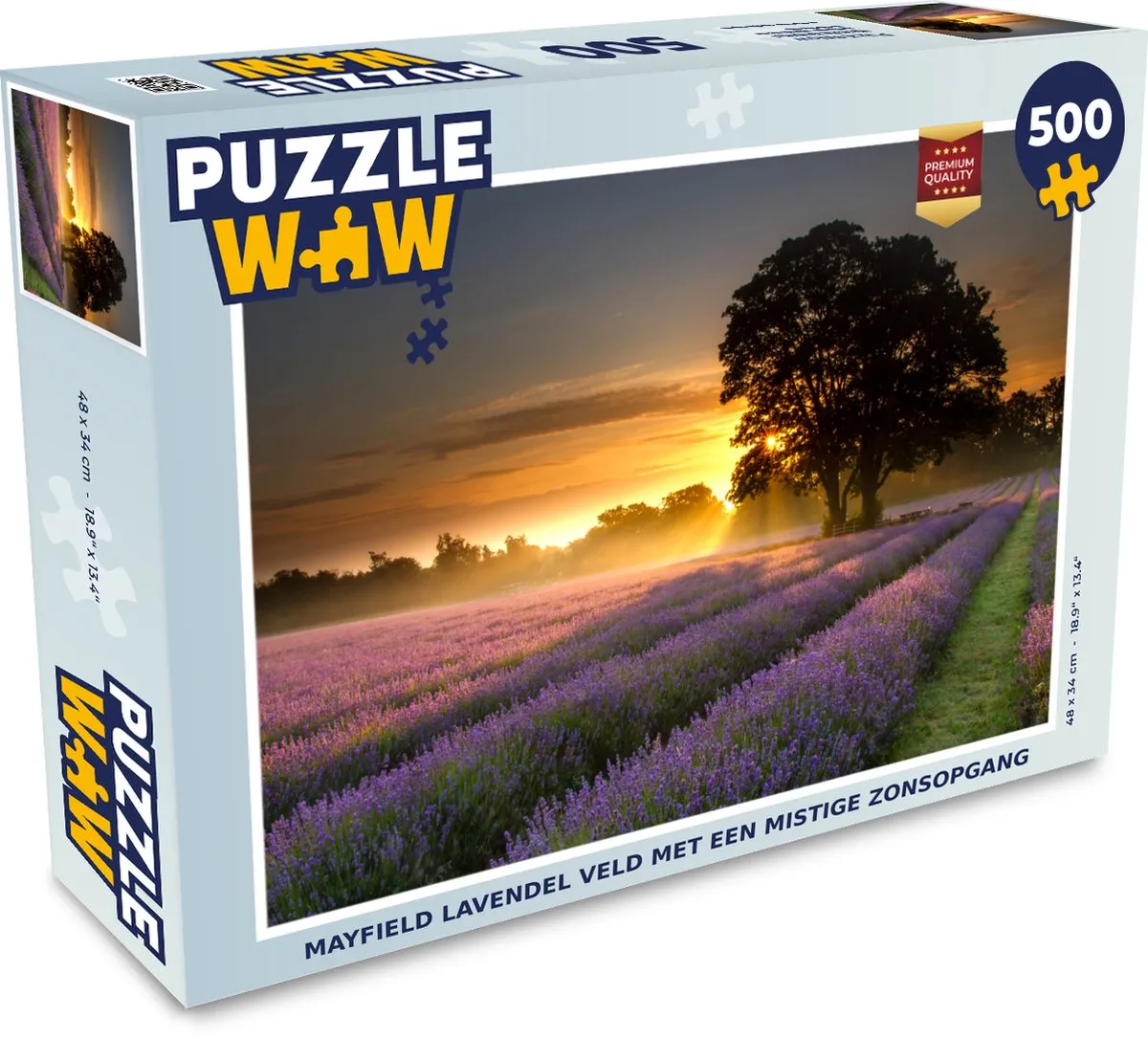 PuzzleWow Mayfield Lavendel Veld Mistige Zonsopgang