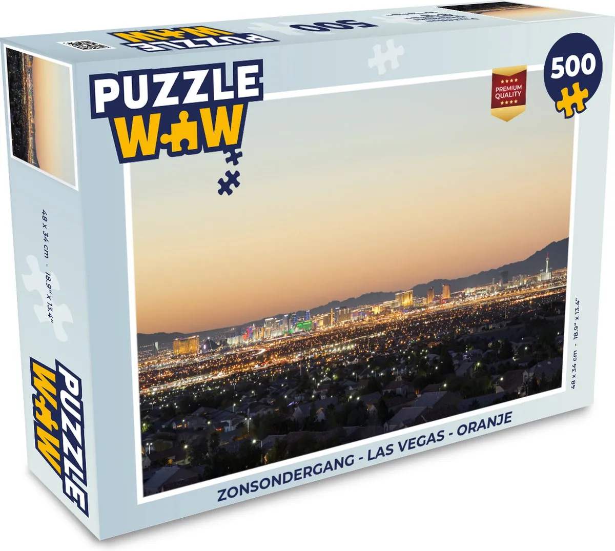 PuzzleWow Zonsondergang Las Vegas Legpuzzel 500 Stuks