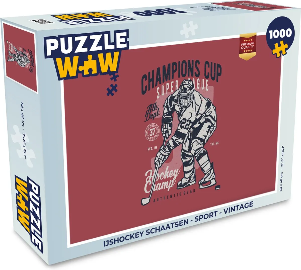 PuzzleWow IJshockey Schaatsen Legpuzzel 1000 Stuks - Multicolor