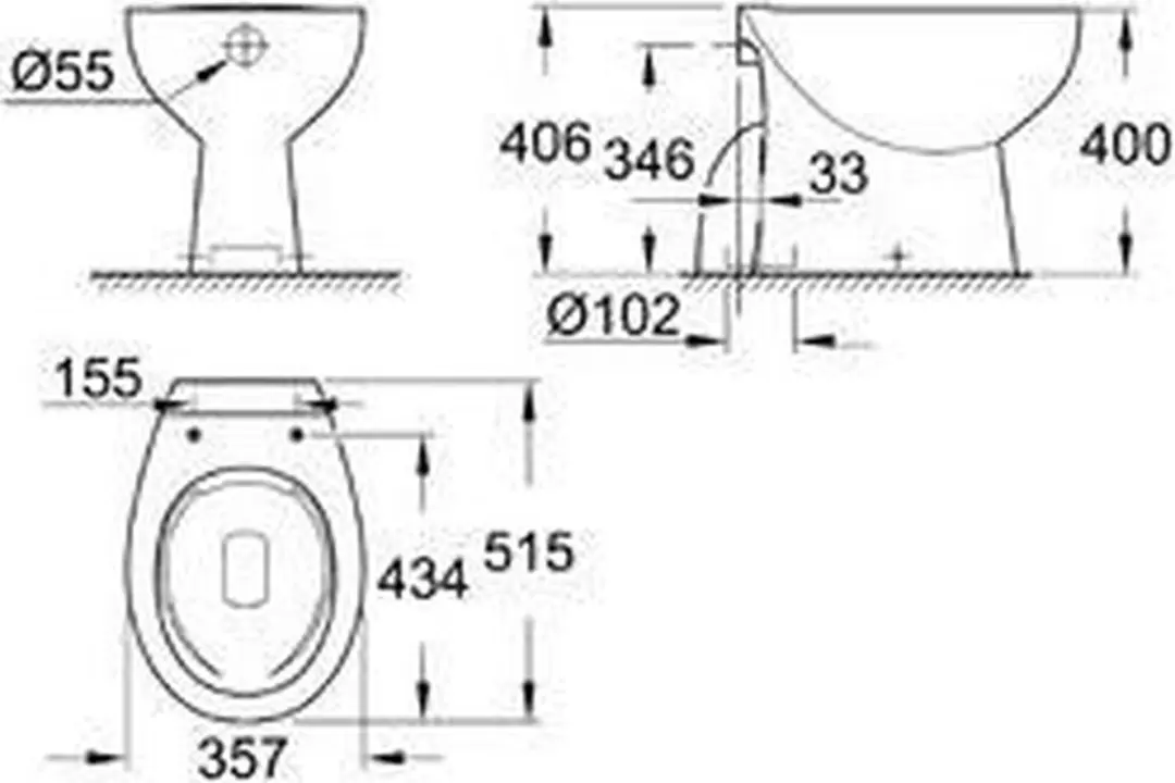 GROHE Bau Toiletpot Diepspoel 39431000 - Wit - afbeelding 5 van 5