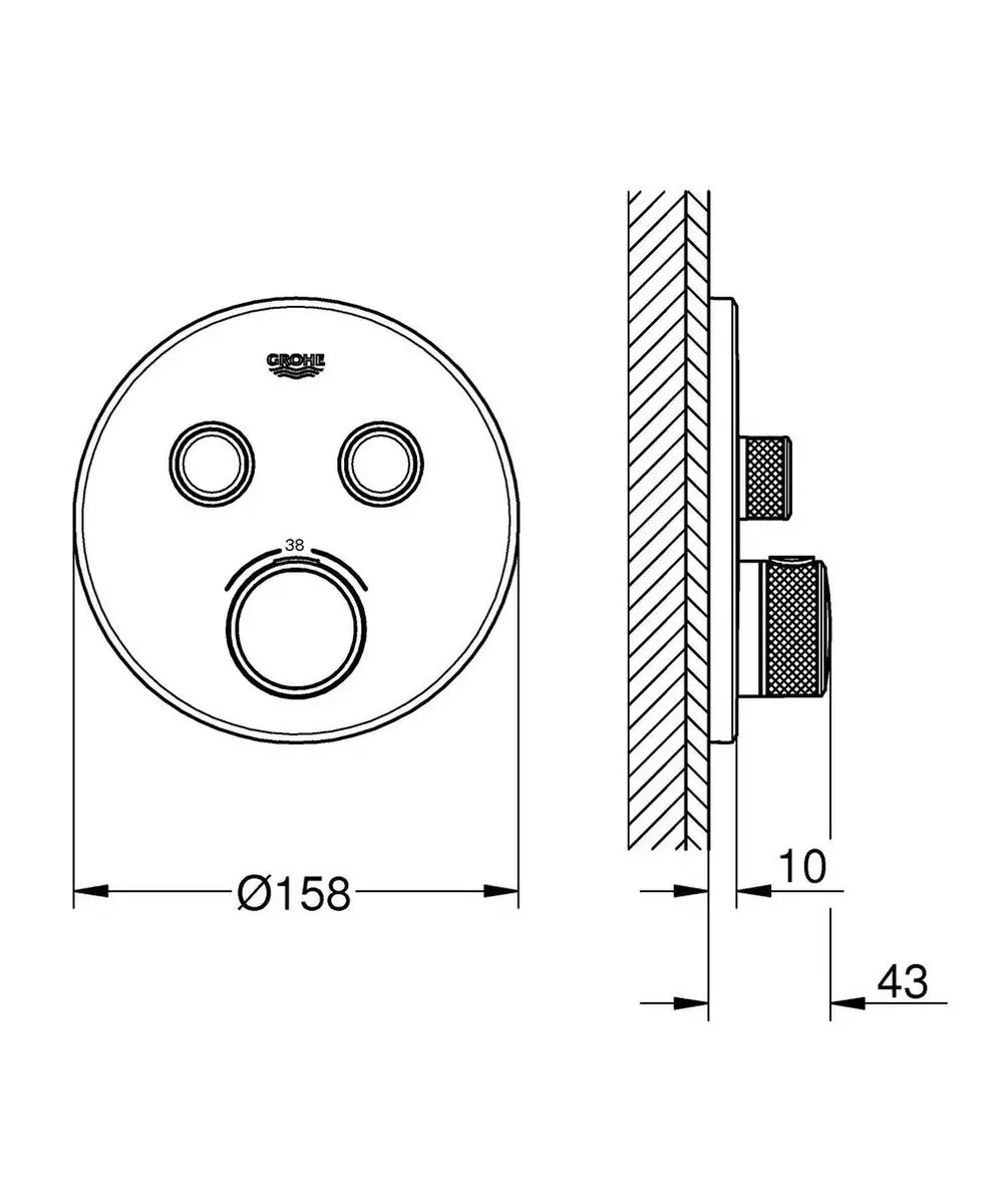 GROHE Grohtherm SmartControl Thermostaat - Chroom - afbeelding 6 van 6