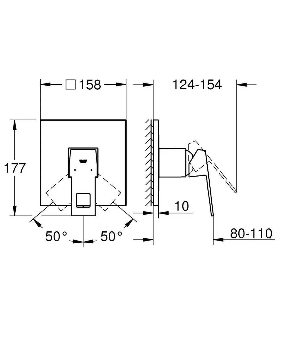Grohe Eurocube Douchemengkraan 24061000 - Chroom - afbeelding 3 van 4