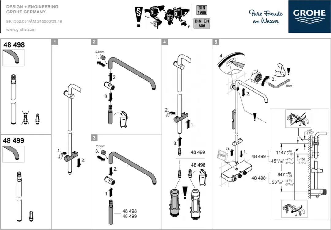 Grohe Euphoria Smartcontrol Douchepijp 89,1cm Chroom - afbeelding 6 van 6