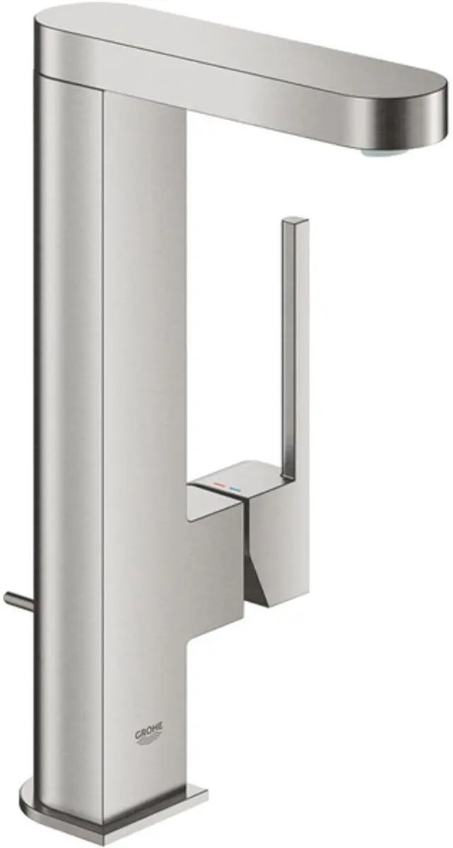 GROHE Plus Waterbesparende Wastafelkraan - maat L - draaibare uitloop - met waste met - supersteel - 23851DC3
