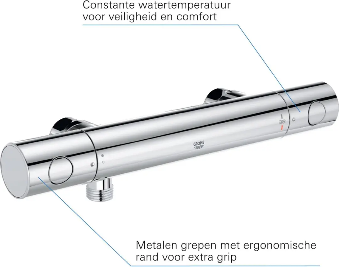GROHE Grohtherm 800 Cosmopolitan Thermostaat Douchekraan - Chroom - afbeelding 4 van 6