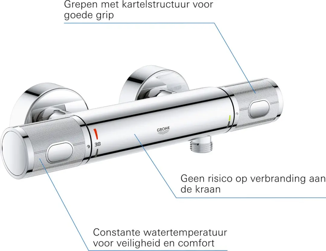 Grohe Precision Feel Thermostaatkraan 12cm - Chroom - afbeelding 3 van 6