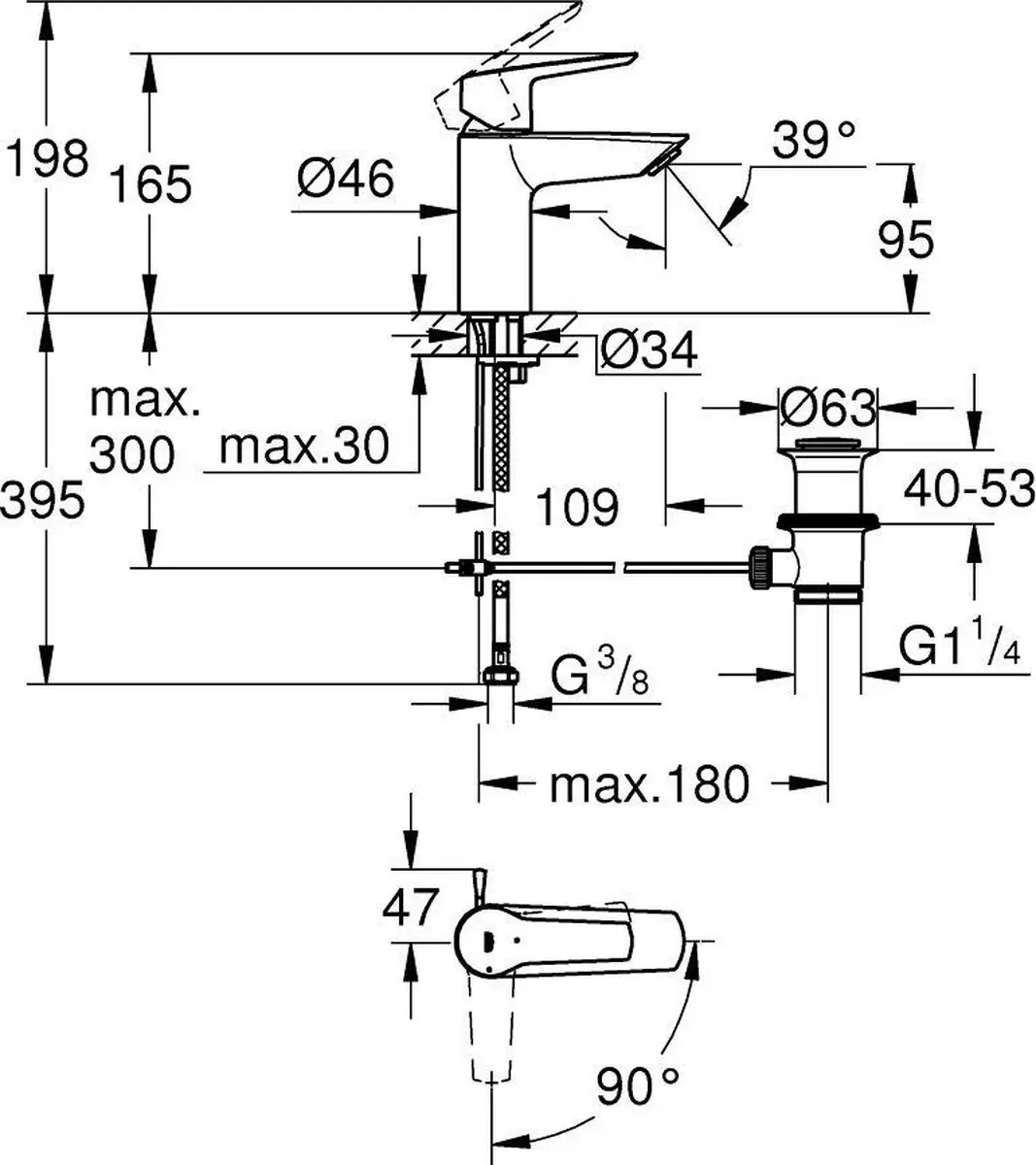 GROHE Start Wastafelkraan 31137002 - Chroom - afbeelding 2 van 6